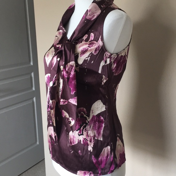 NWT Ann Taylor Purple Silk Blouse Top 00P - Picture 3 of 4